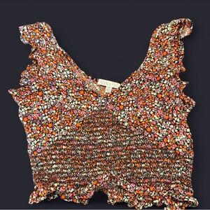 Patrons of Peace Multicolor Floral Crop Top
